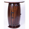 Vintiquewise Wooden Wine Barrel Console, Bar End Table Lockable Cabinet QI003403L